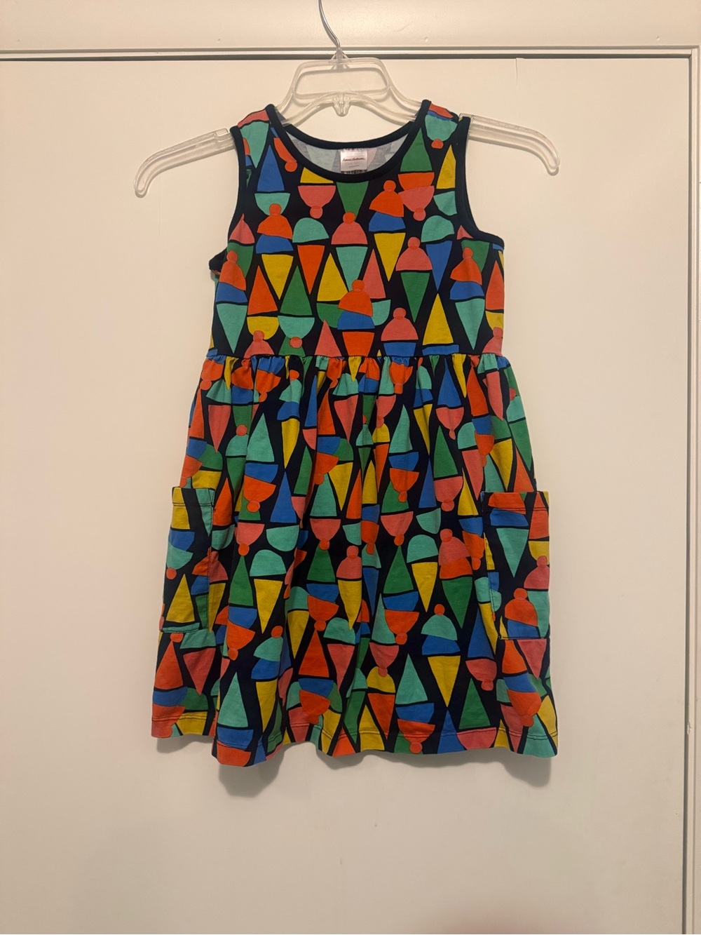 Hanna Andersson Girls' Sleeveless Multicolor ice cream Pocket Dress